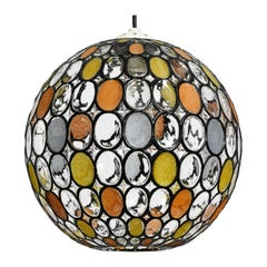 Very Beautiful Rare Original 1960s Glashütte Limburg Glass Ball Pendant Lamp