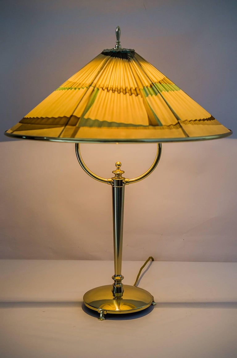 Very Beautiful Table Lamp with Original Shade, circa 1950s For Sale at