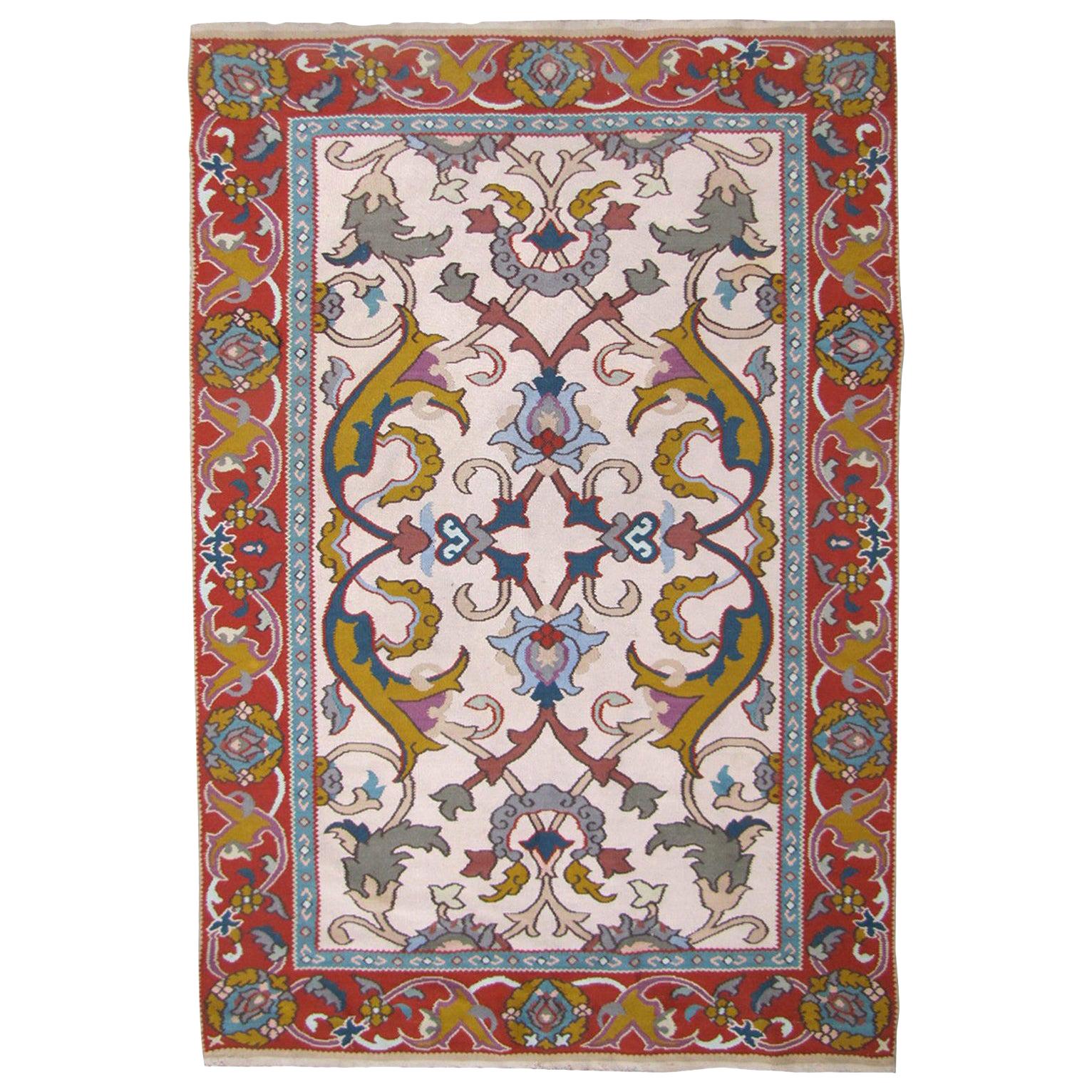 Bobyrug’s Very Beautiful Transylvanian Flat Rug Kilim For Sale