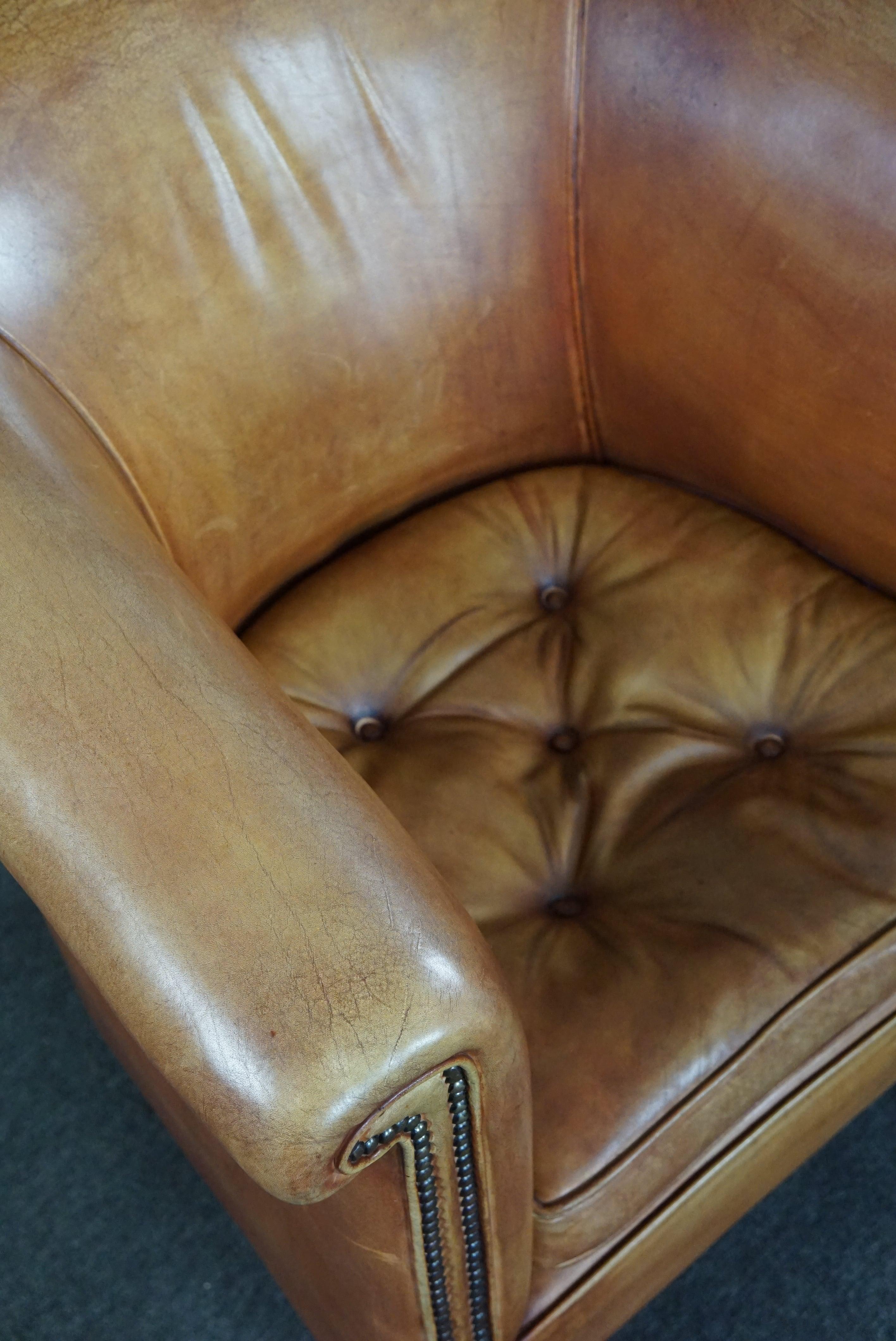 Very beautiful, uncommon cowhide club chair For Sale 3
