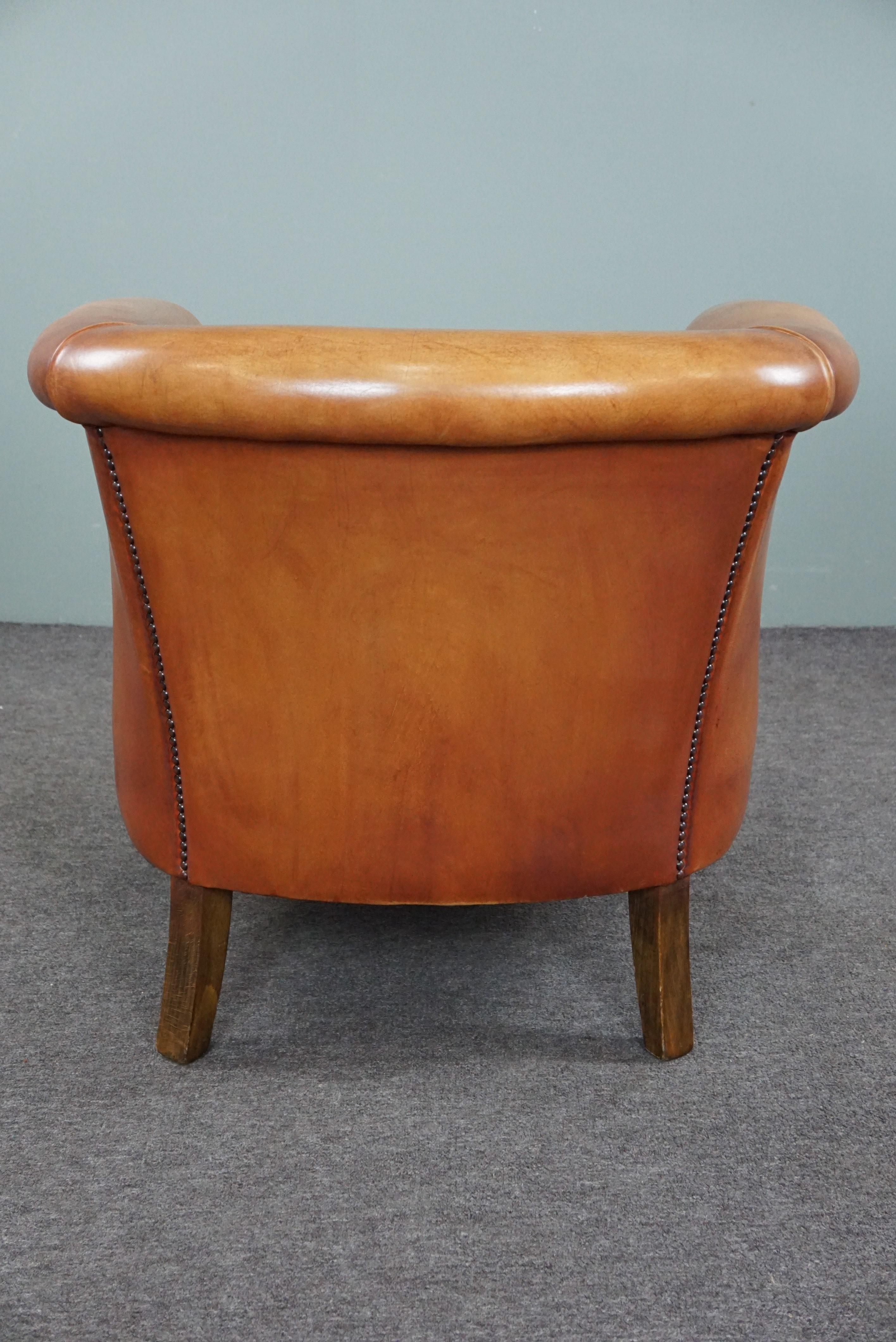 Hand-Crafted Very beautiful, uncommon cowhide club chair For Sale