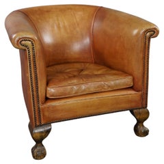 Vintage Very beautiful, uncommon cowhide club chair