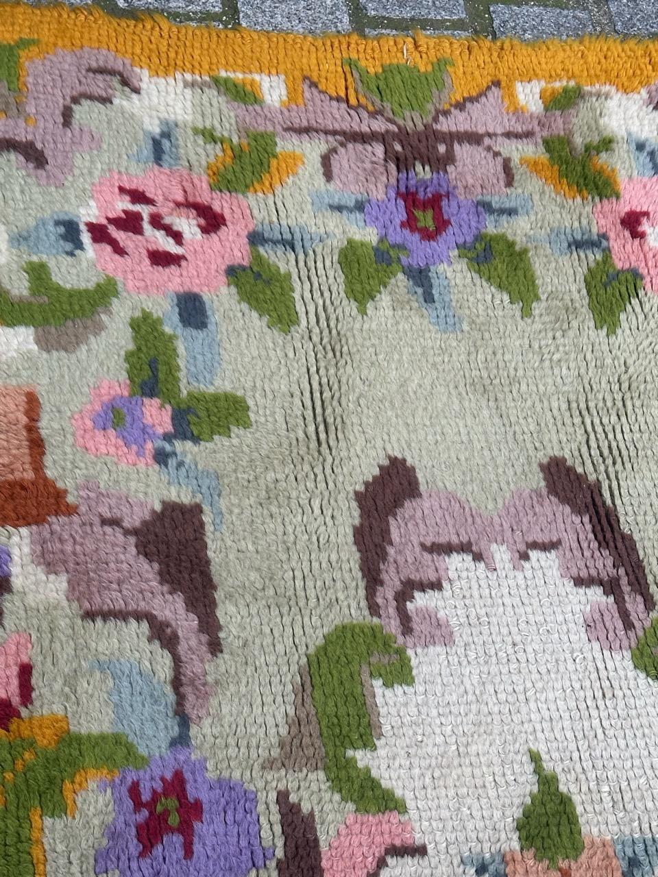 Very beautiful vintage French Cogolin rug Aubusson design For Sale 5