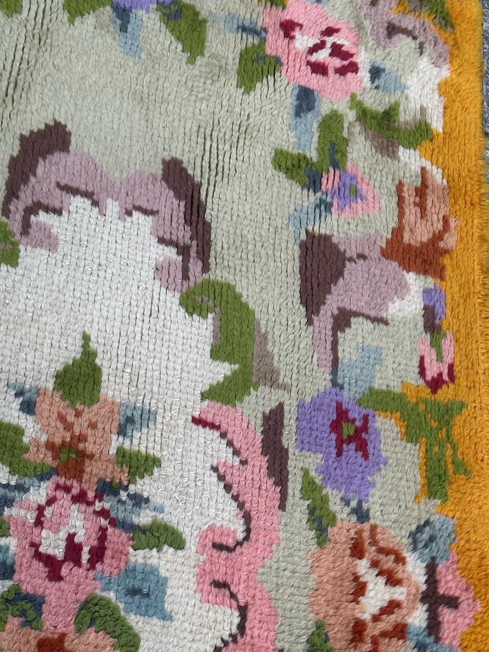 Very beautiful vintage French Cogolin rug Aubusson design For Sale 6