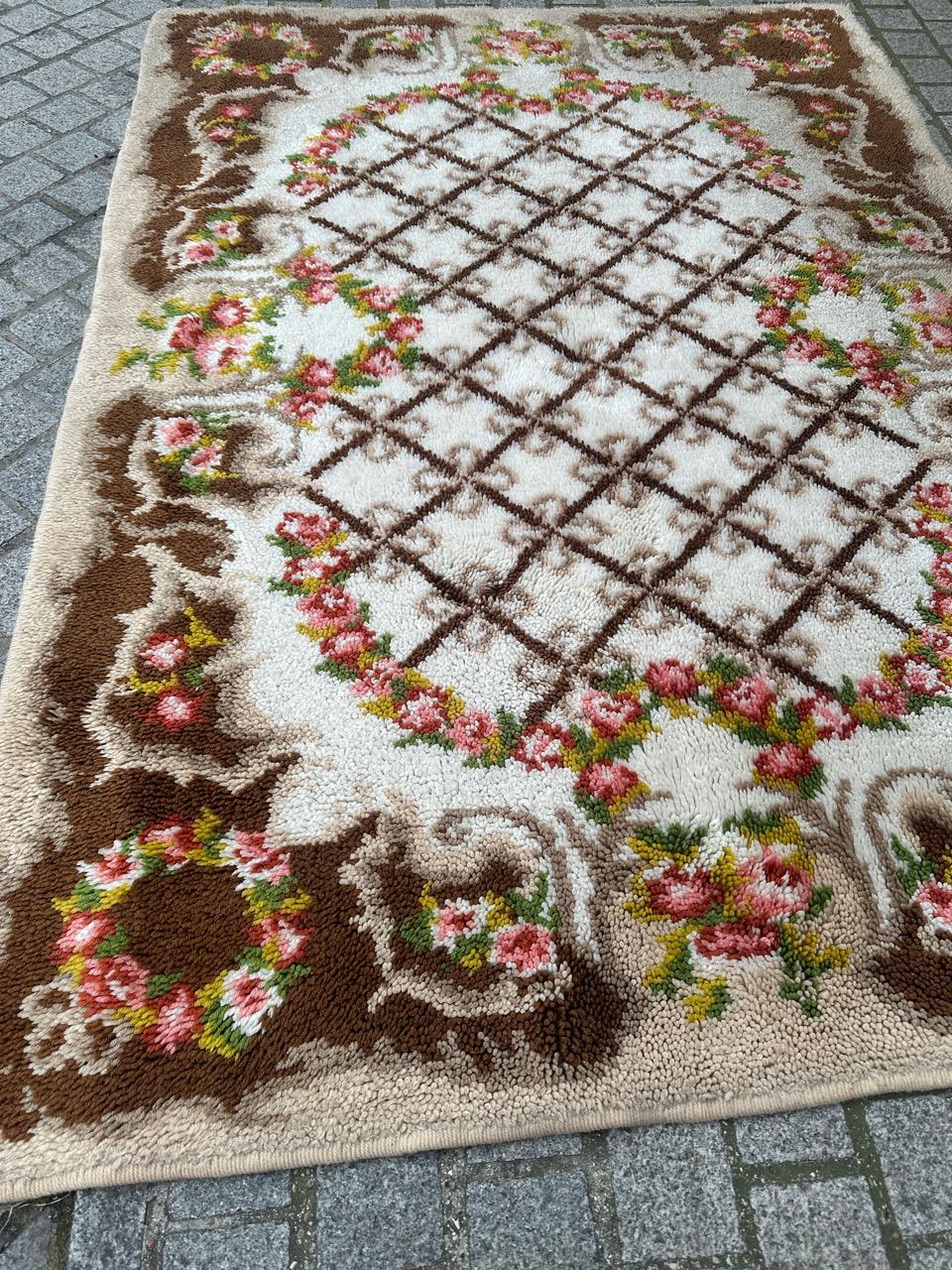 Sehr schöner französischer Cogolin-Teppich im Aubusson-Design, Vintage im Angebot 7