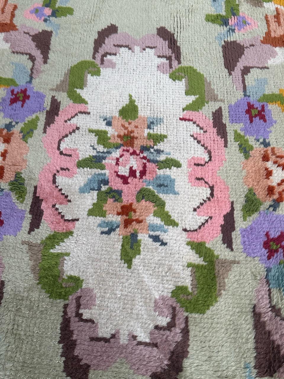 20th Century Very beautiful vintage French Cogolin rug Aubusson design For Sale