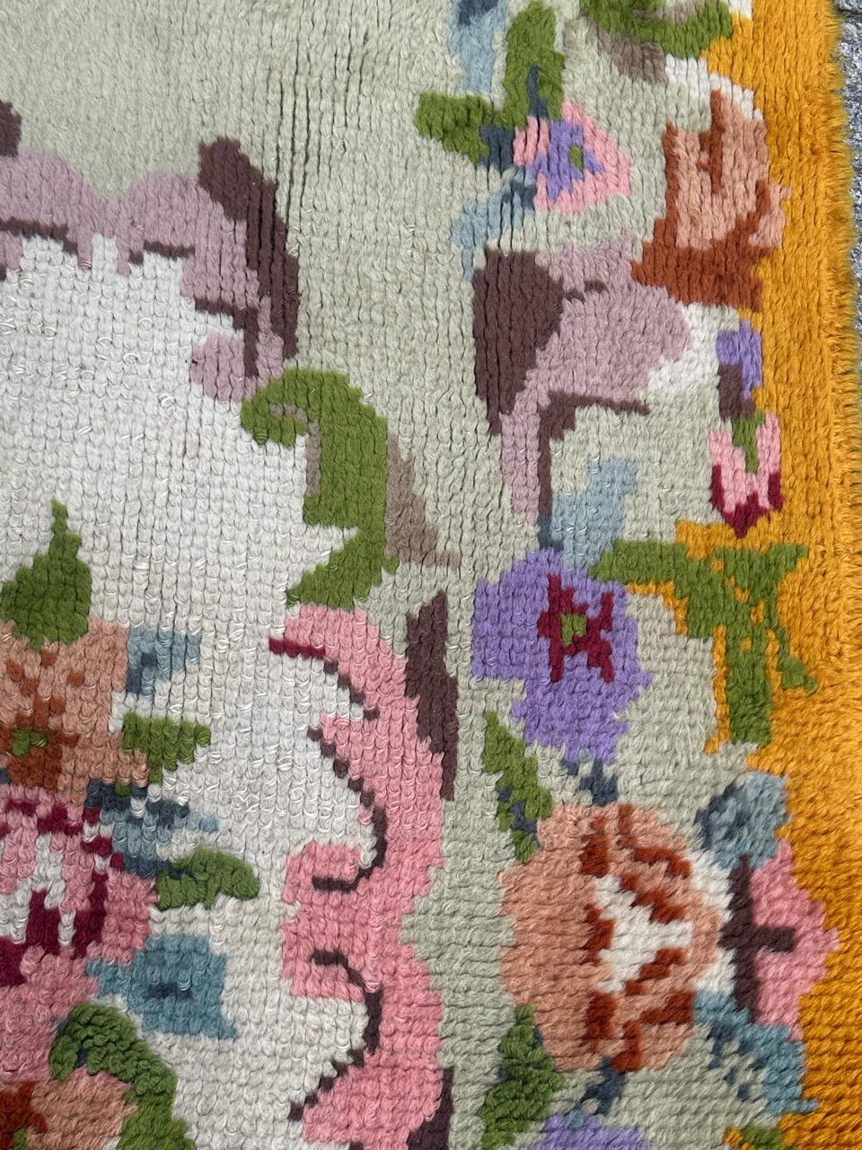 Very beautiful vintage French Cogolin rug Aubusson design For Sale 1