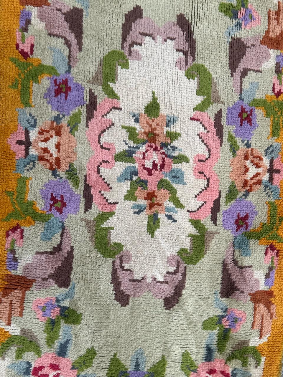 Very beautiful vintage French Cogolin rug Aubusson design For Sale 2