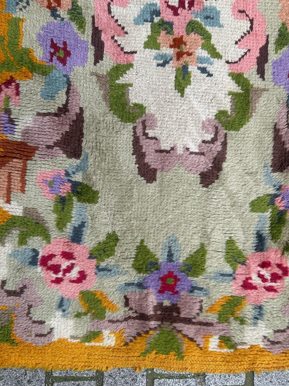 Very beautiful vintage French Cogolin rug Aubusson design For Sale 3