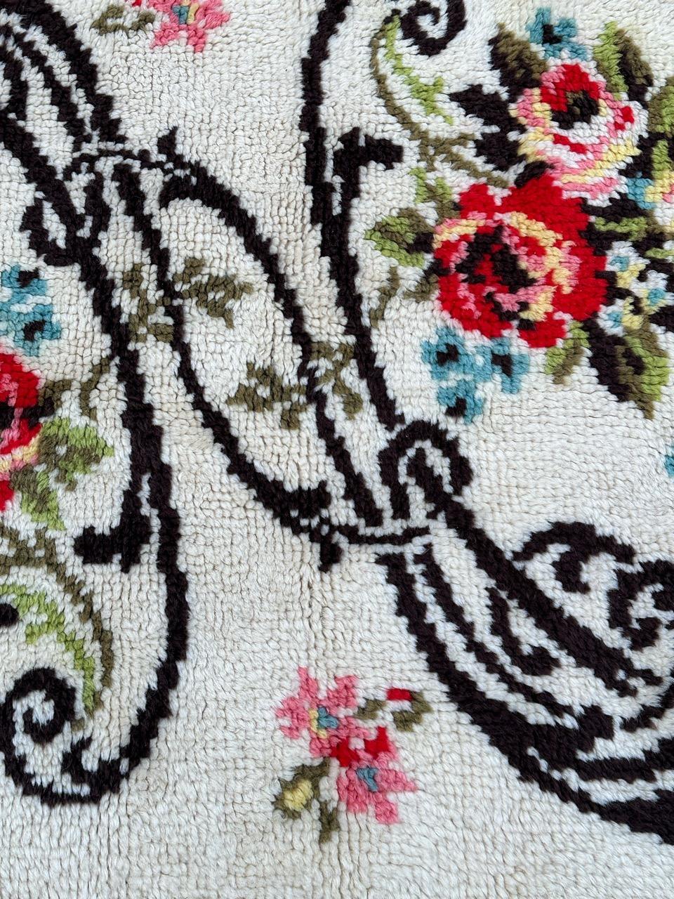 Hand-Knotted Bobyrug’s Very beautiful vintage French Cogolin rug For Sale