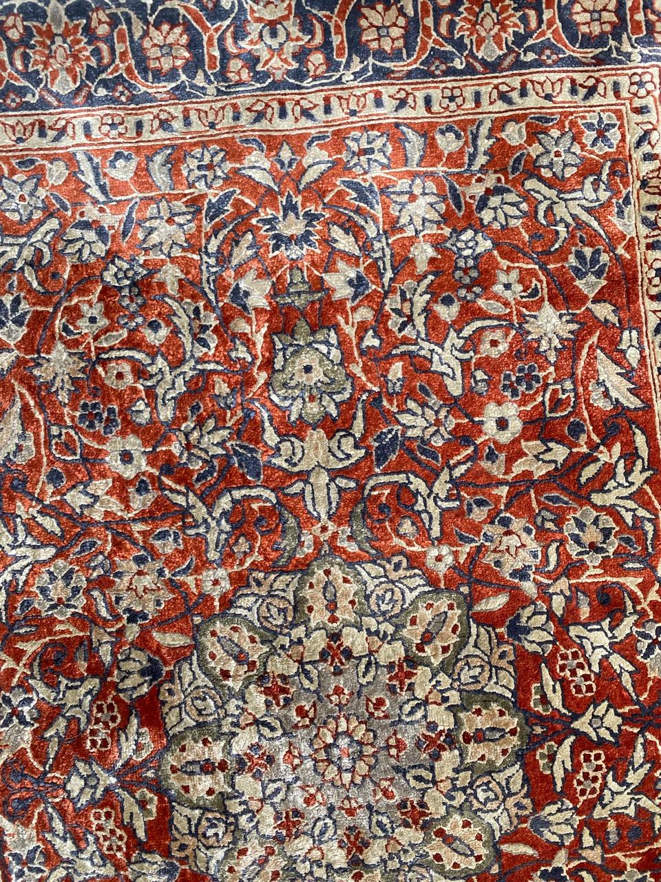 Tabriz Bobyrug’s Very Beautiful Vintage Sino Persian Fine Silk Rug For Sale