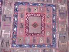Very Beautiful Vintage Tribal Soumak Shahsavand Kilim