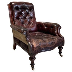 Très beau fauteuil en peau de chèvre d'origine - Hamptons Of Pall Mall