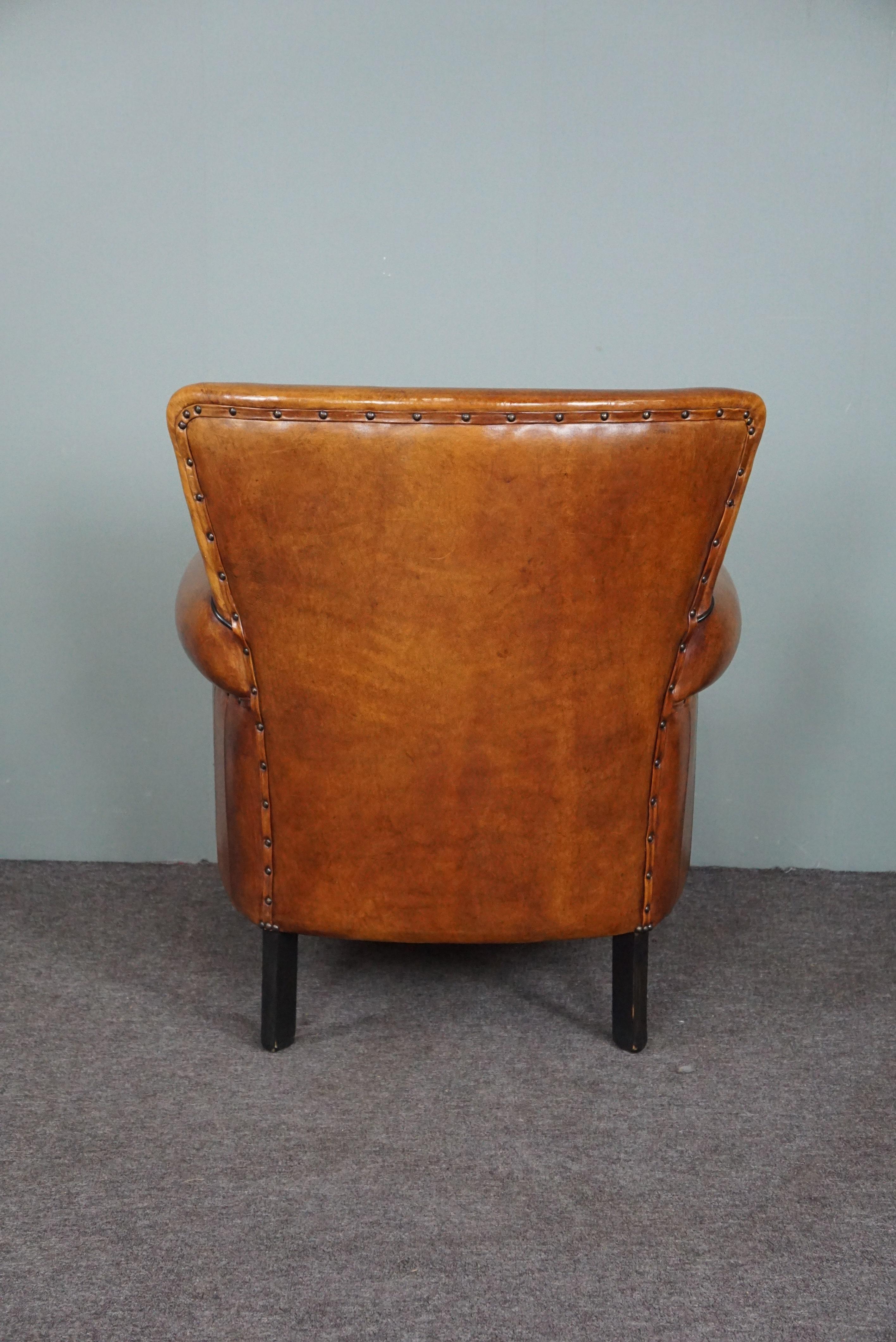 Dutch Very beautifully colored sheep leather armchair, Lounge Atelier For Sale