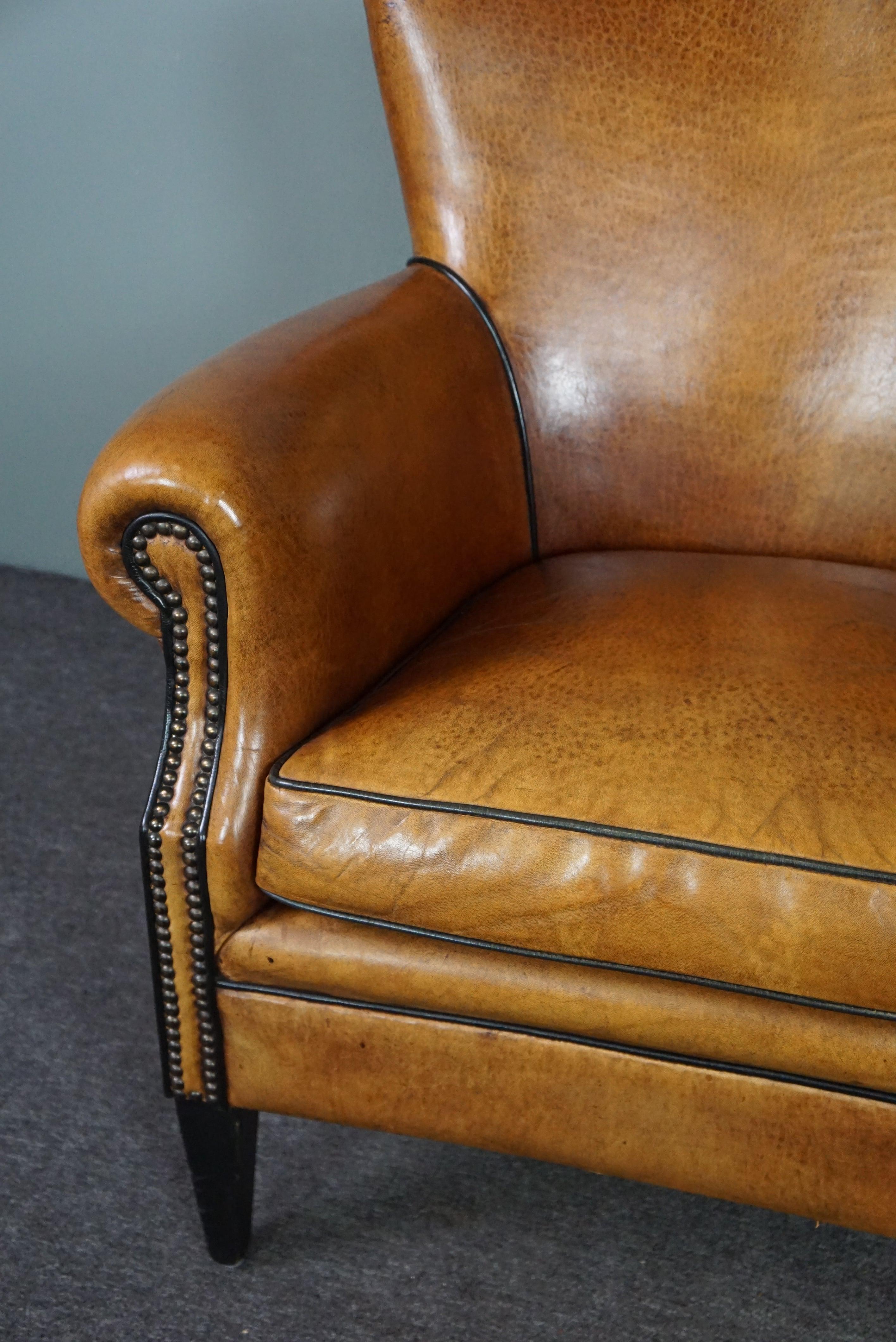 Very beautifully colored sheep leather armchair, Lounge Atelier For Sale 1