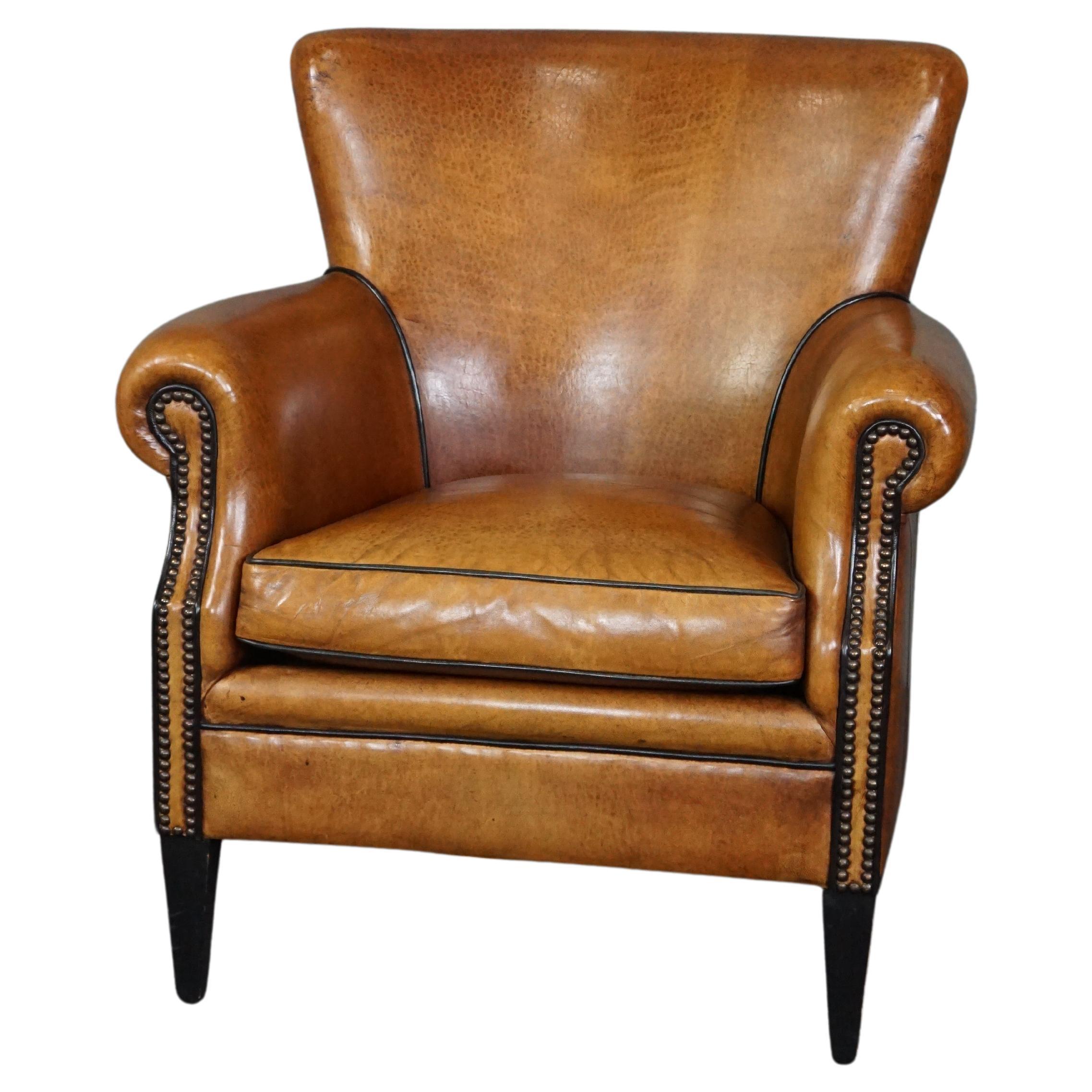 Very beautifully colored sheep leather armchair, Lounge Atelier For Sale