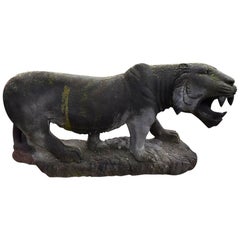 Retro Very Big and Heavy Statue of a Saber-Toothed Tiger
