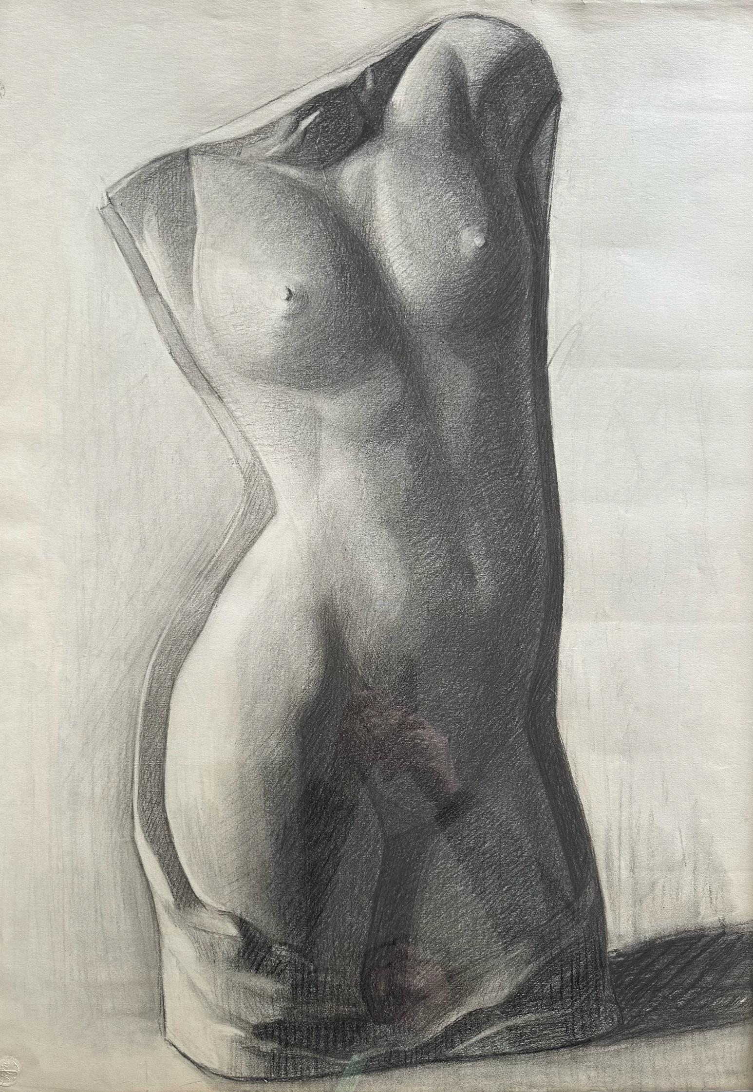 Belga Disegno molto grande di nudo femminile di Renee Belvaux 1922 in vendita