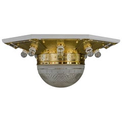 Very Big Octagon Art Deco Ceiling Lamp Vienna Around 1920s