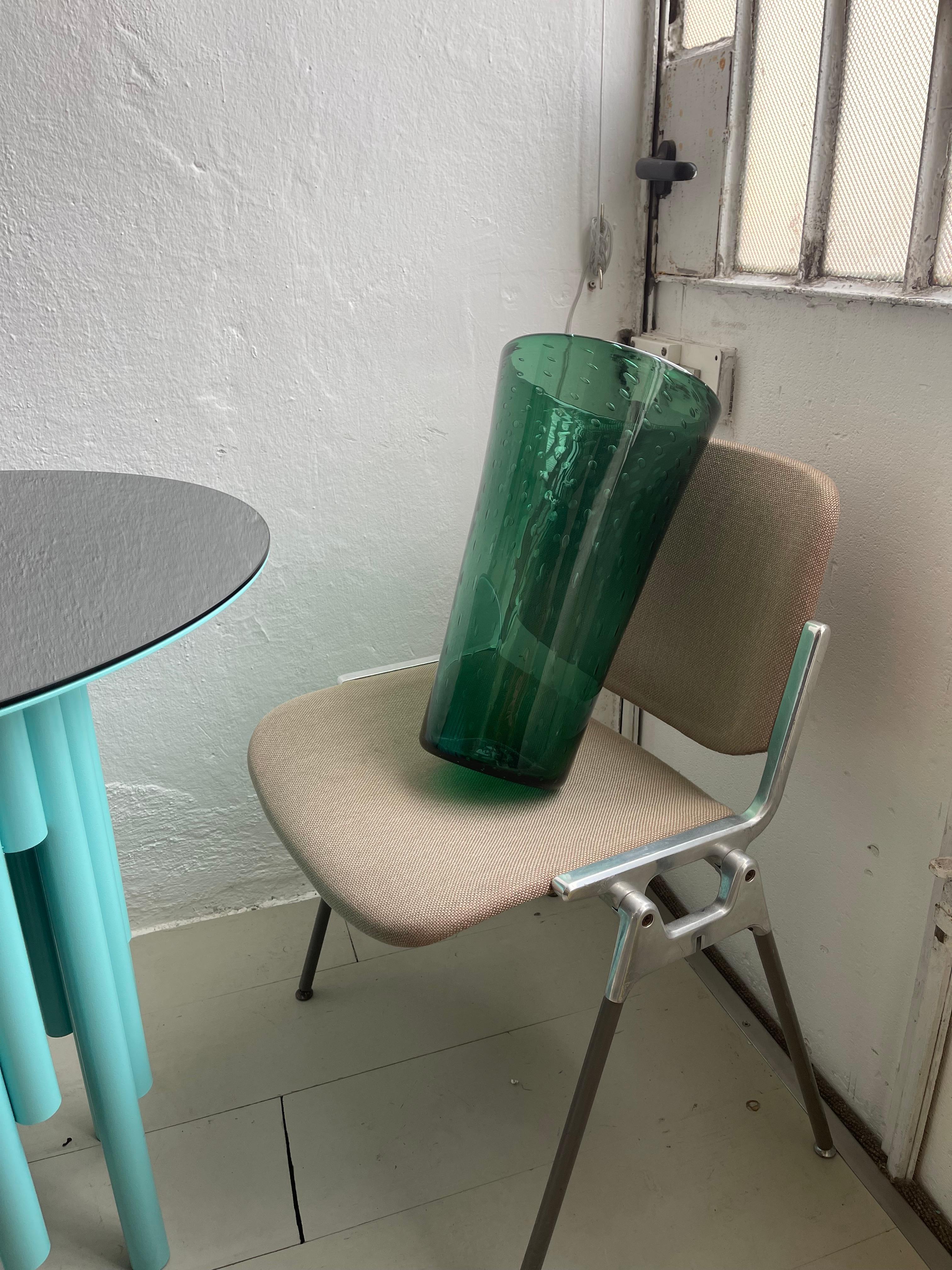 Metà XX secolo Vaso d'epoca molto grande in vetro Greene & Greene, Vetrerie di Empoli, arte italiana in vendita