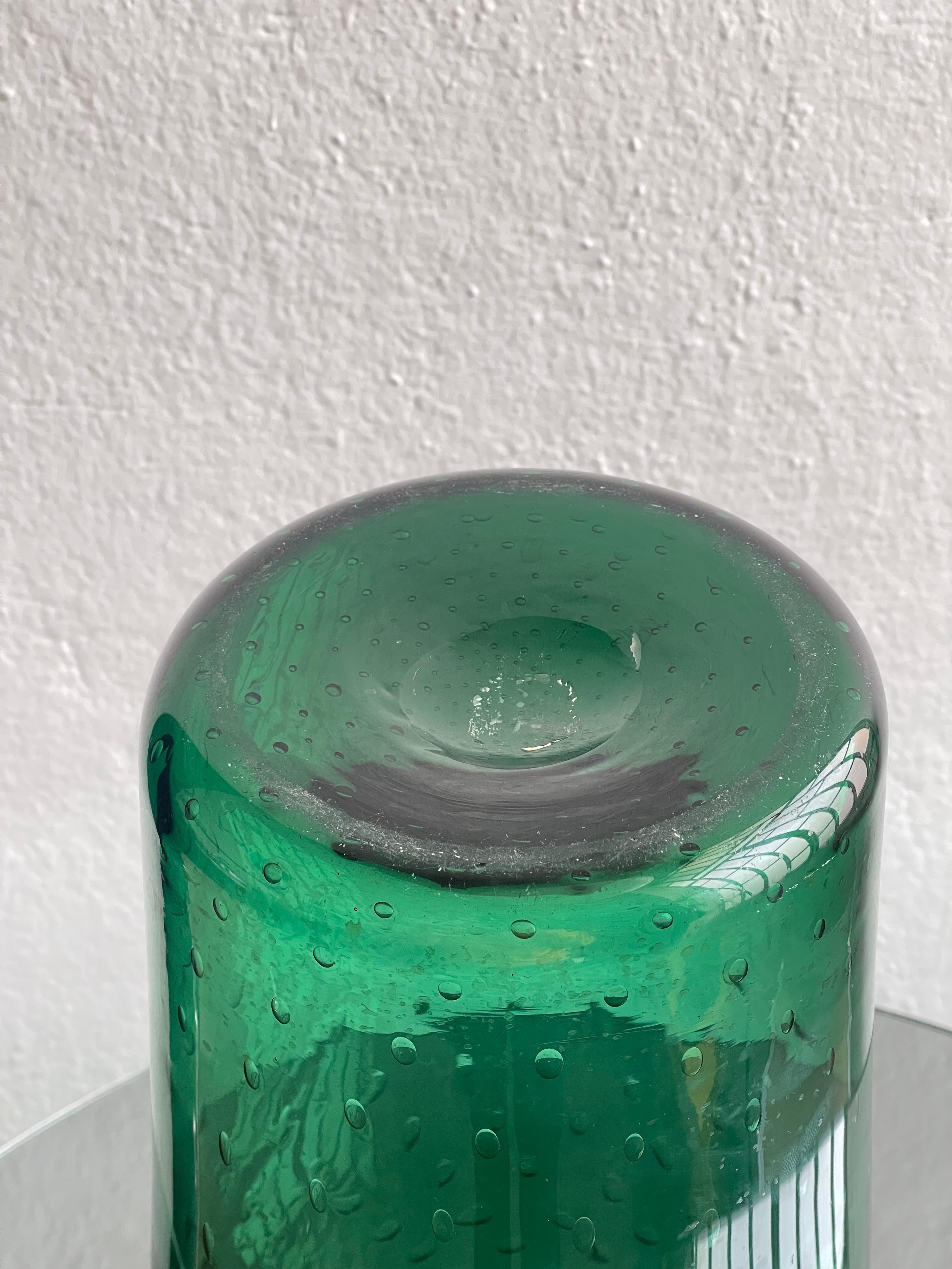 Vetro Vaso d'epoca molto grande in vetro Greene & Greene, Vetrerie di Empoli, arte italiana in vendita