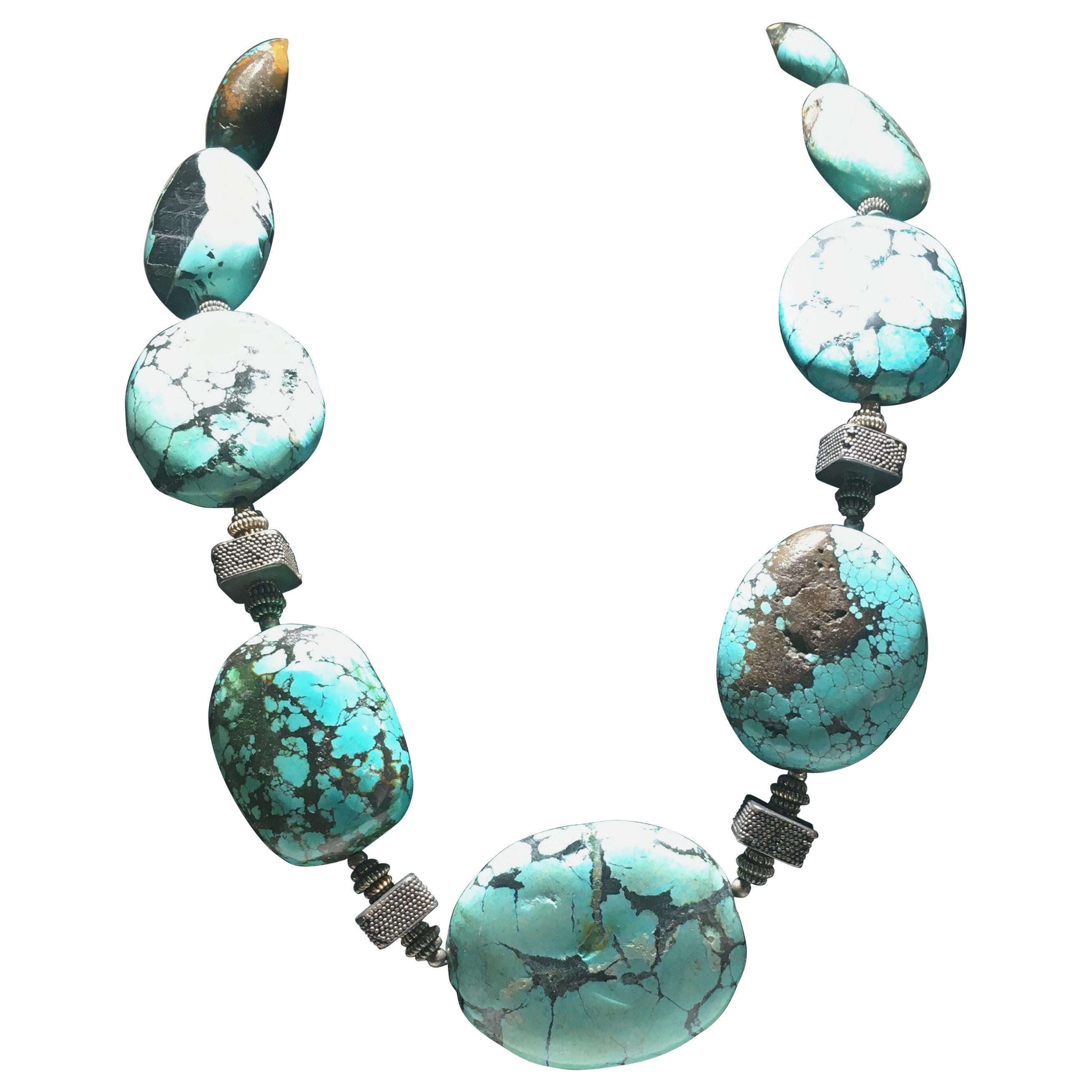 Green flat bead multi layered statement necklace – FunkyNChunky