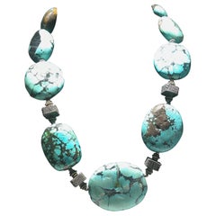 Collar Turquesa Grueso Muy Atrevido.  Estilo Iris Apfel
