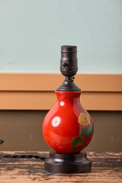 Very charming and rare lacquerware small table lamp.