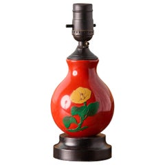 Very charming and rare lacquerware small table lamp.