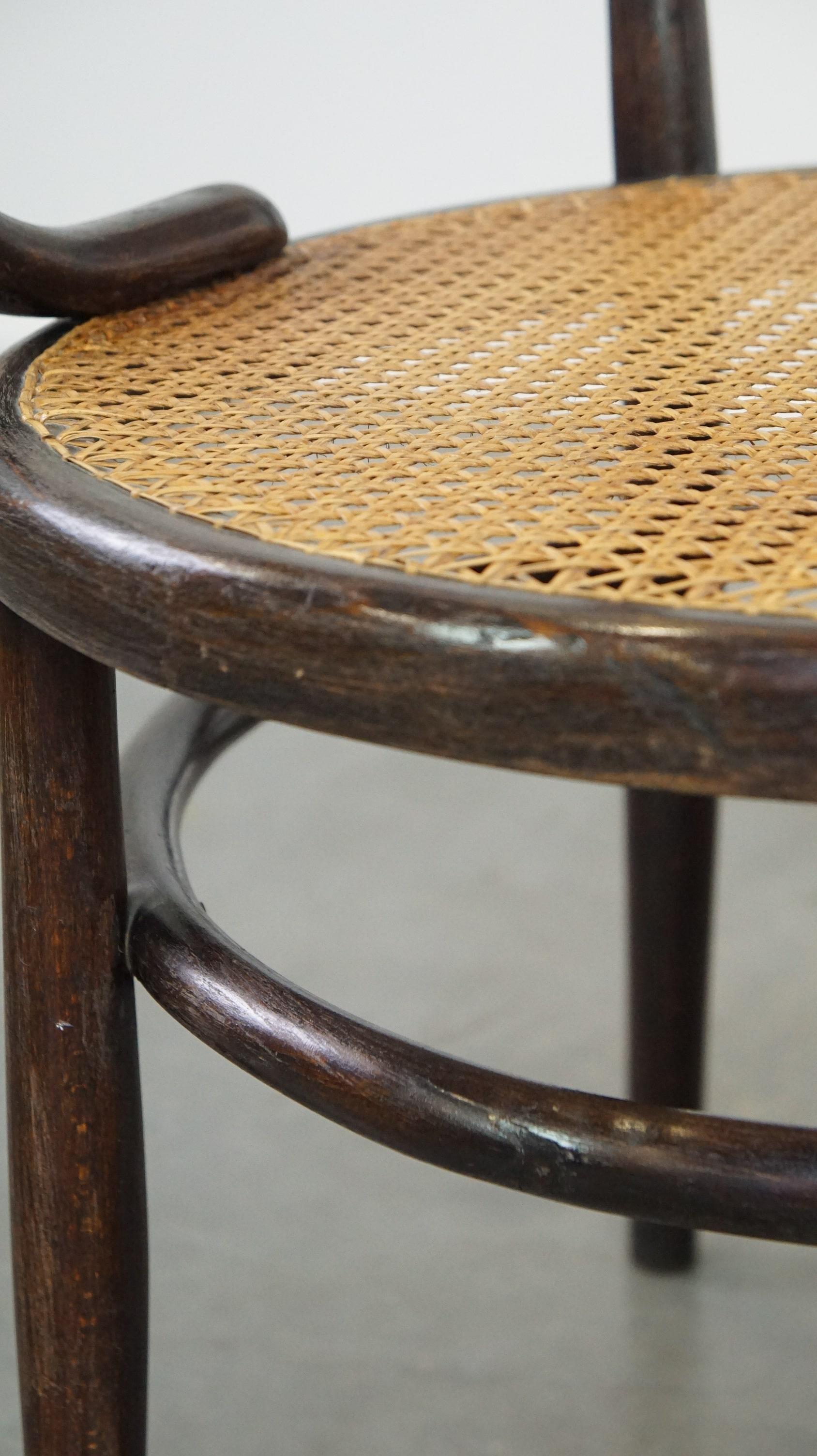Very charming, elegant, vintage bentwood design bistro chair with armrests For Sale 6
