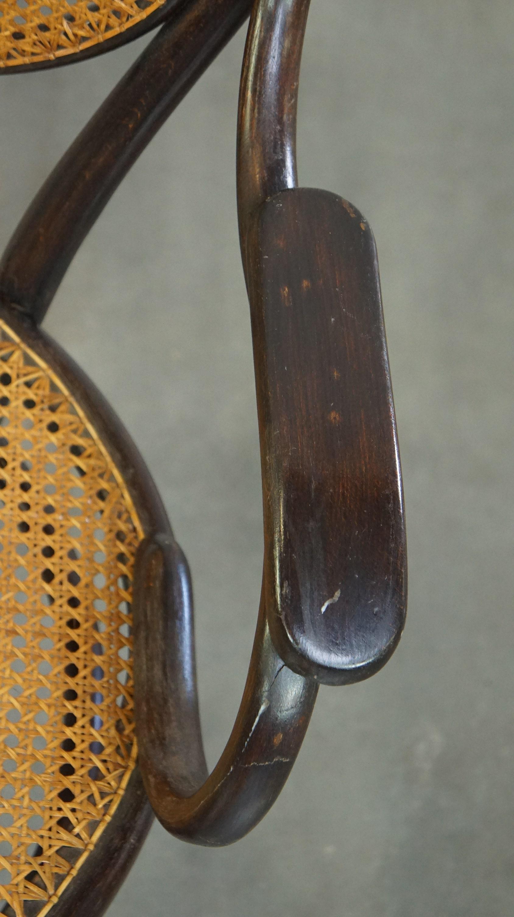 Very charming, elegant, vintage bentwood design bistro chair with armrests For Sale 2