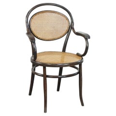 Silla de bistro con reposabrazos de diseño vintage de madera curvada, elegante y con mucho encanto