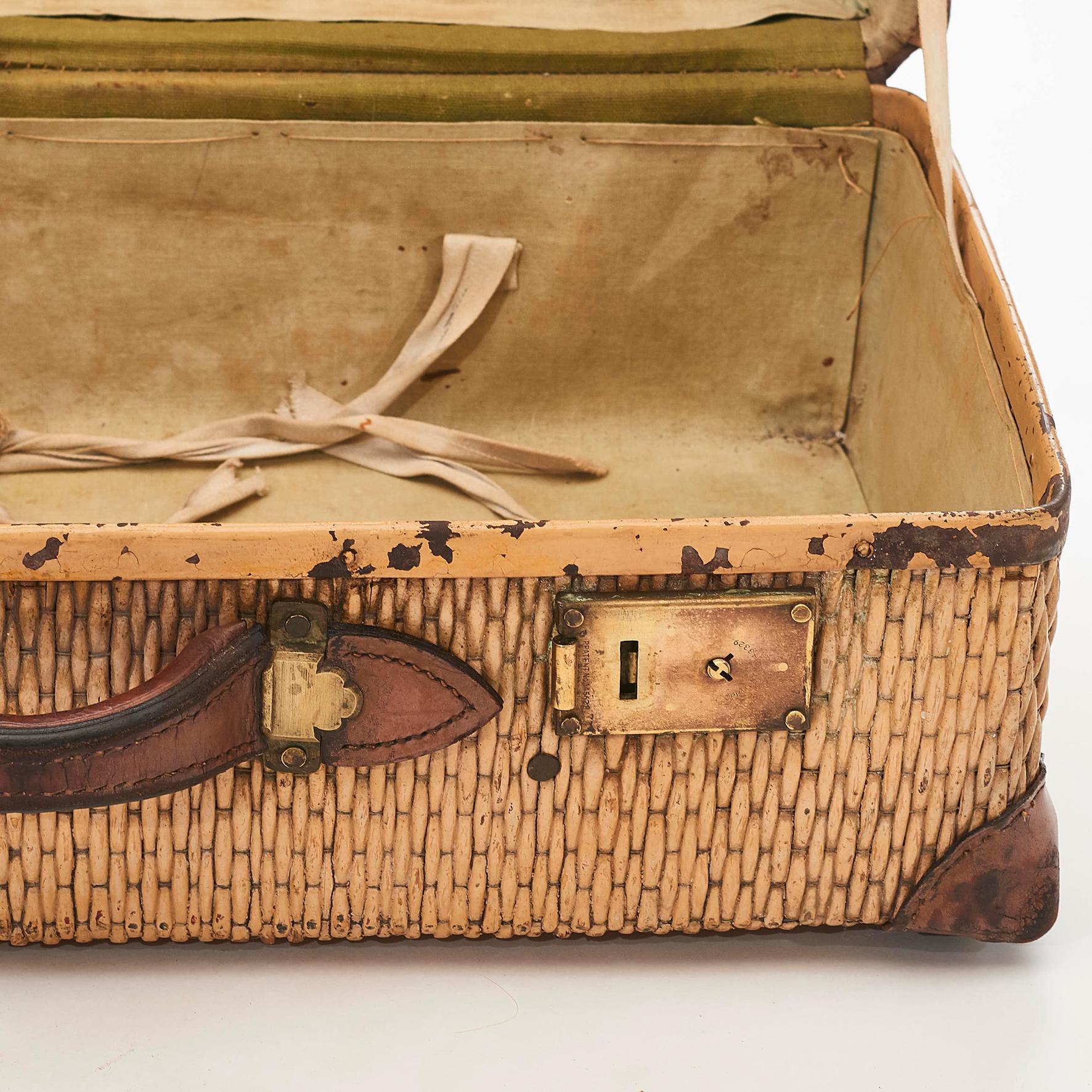 vintage wicker suitcase