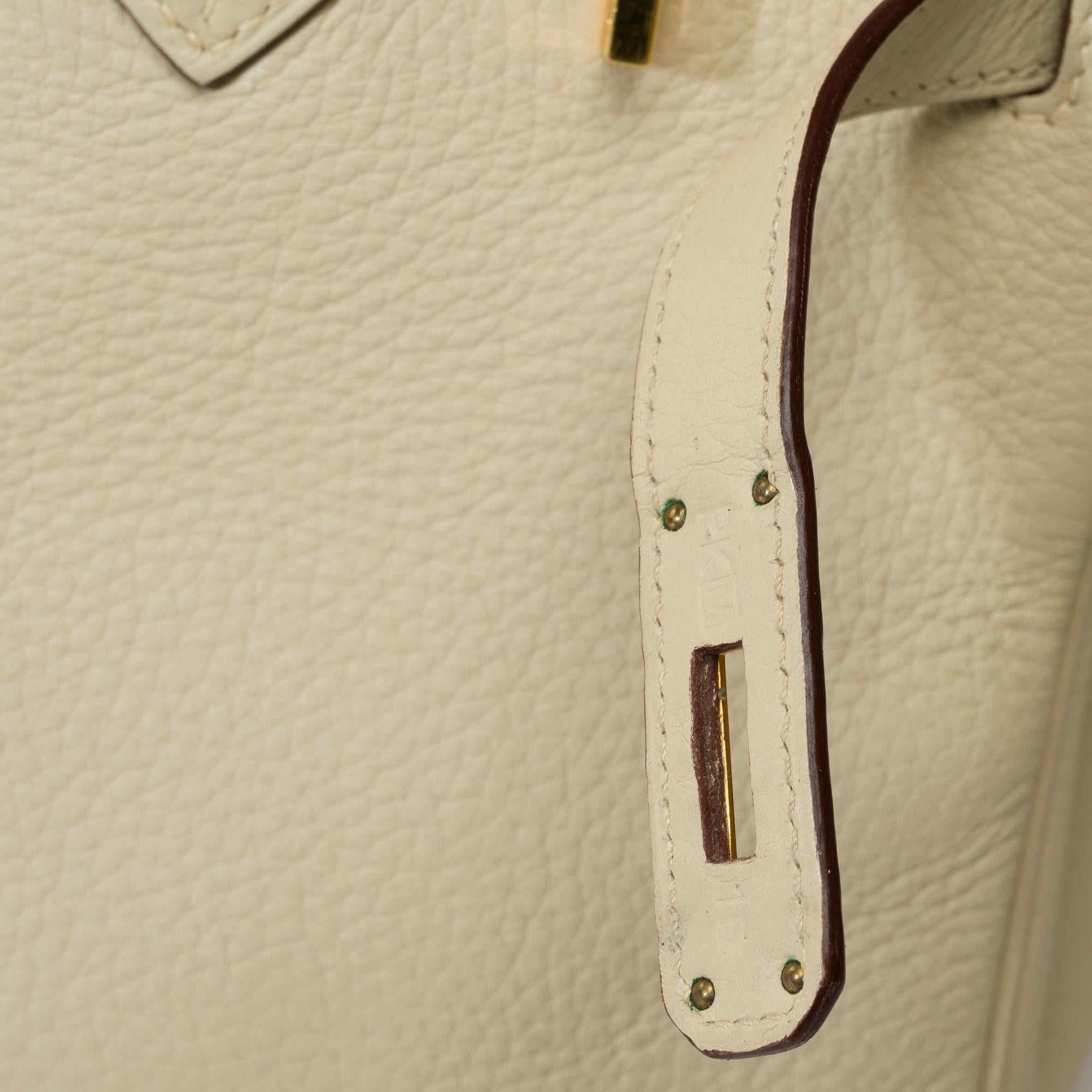 Very chic Birkin 30 handbag in Parchemin Togo leather, GHW For Sale 5