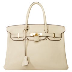 Very chic Birkin 30 handbag in Parchemin Togo leather, GHW