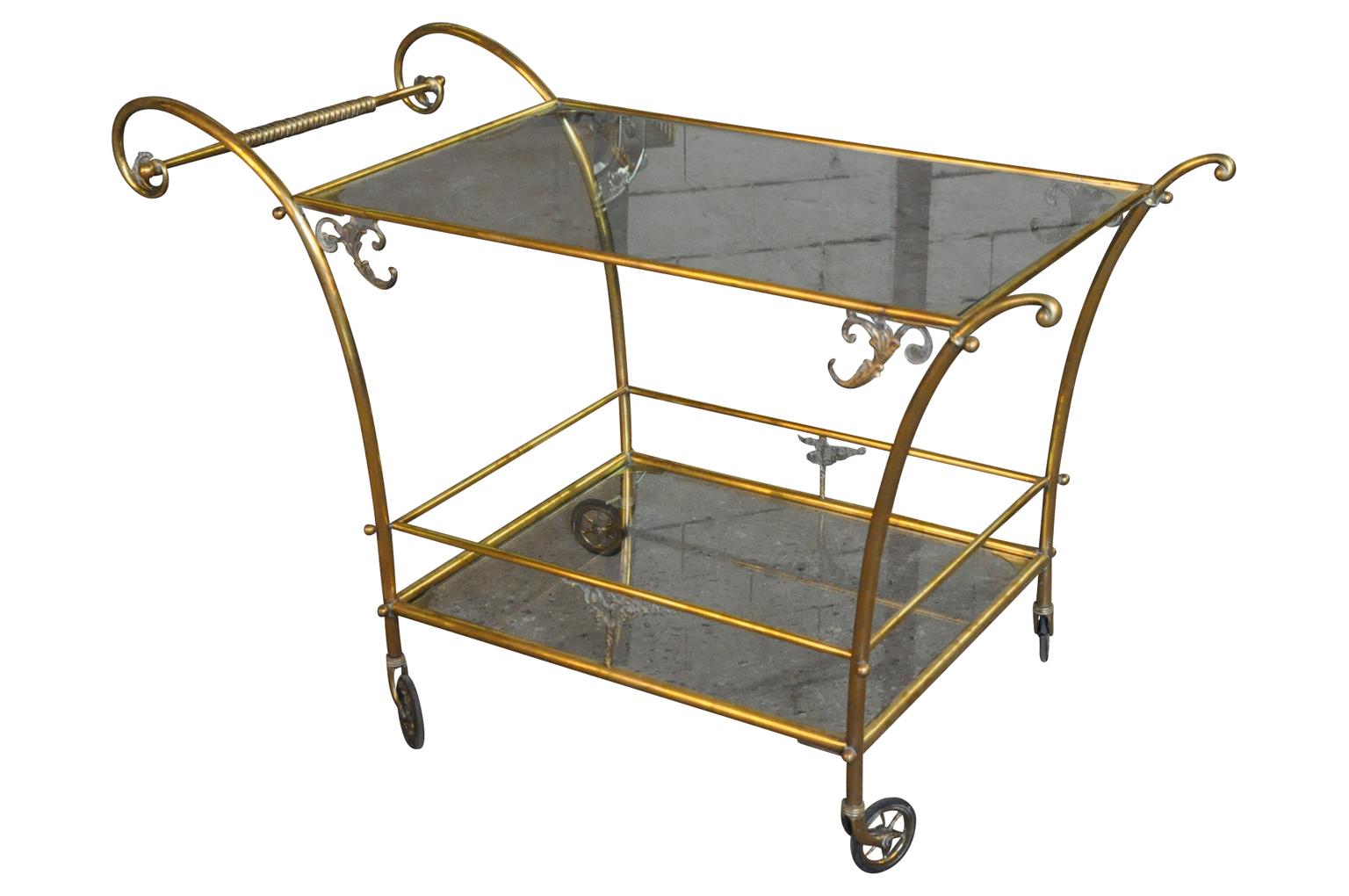 Italian Very Chic Early 20th Century Cocktail Cart For Sale