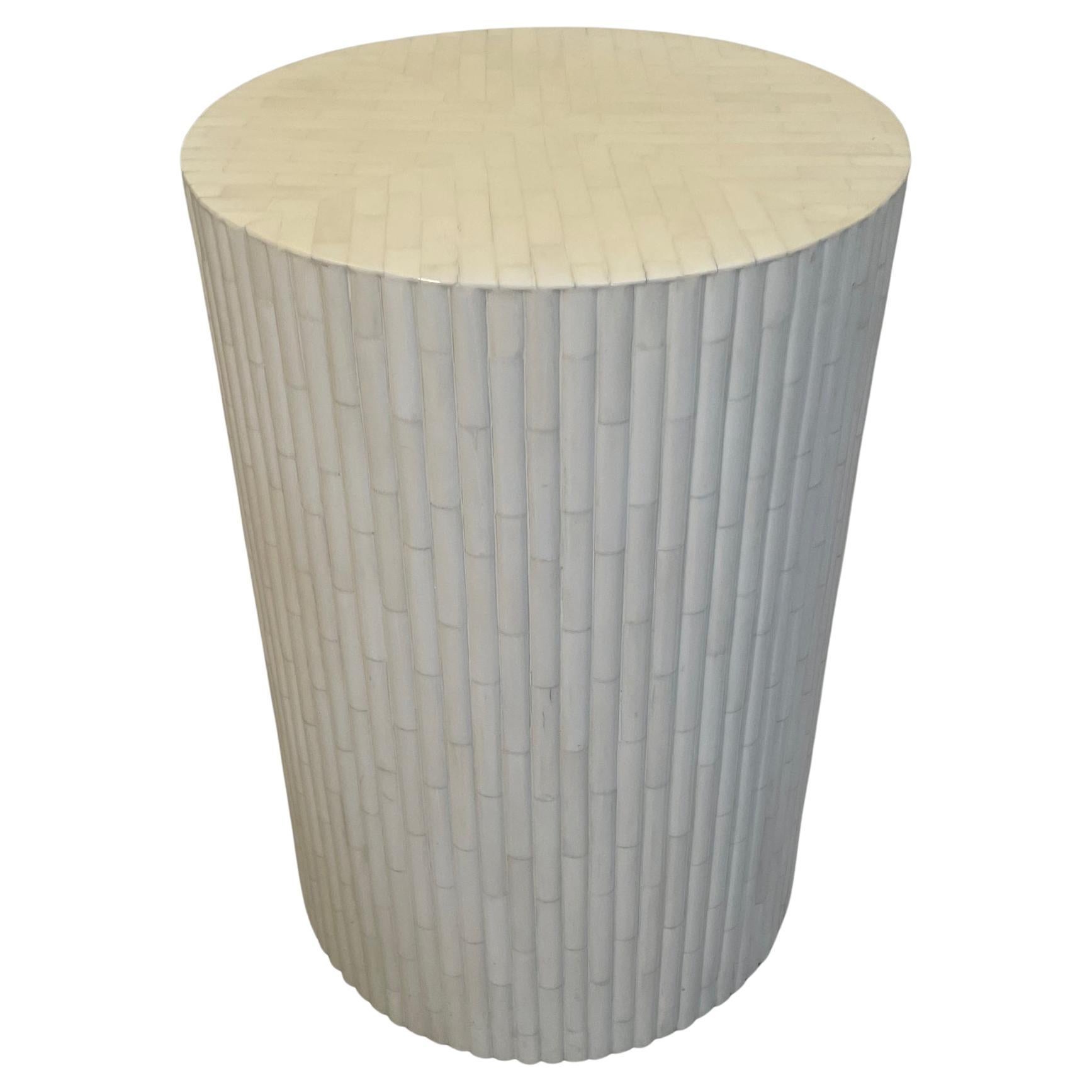Very Chic Enrique Garcia Tessellated Round Side Drinks Table For Sale