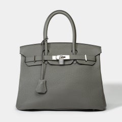 Very Chic Hermes Birkin 30 handbag in Gris Meyer Togo leather, SHW