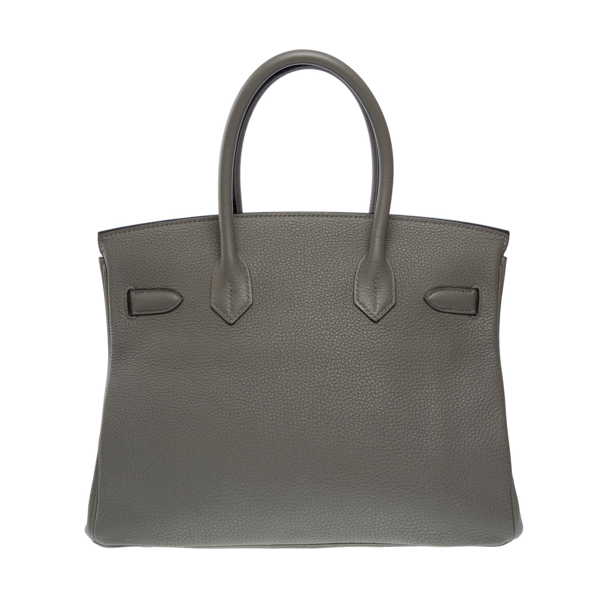 Women's Very Chic Hermes Birkin 30 handbag in Gris Meyer Togo leather, SHW For Sale
