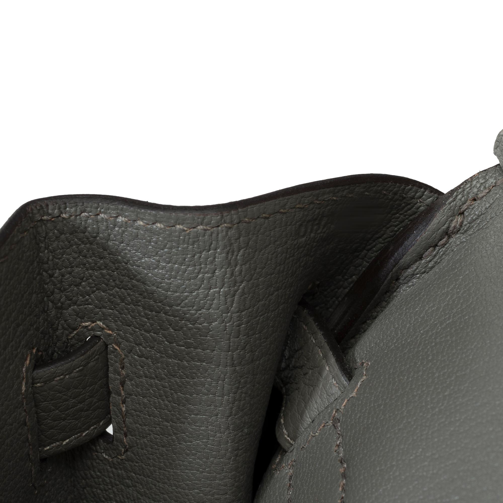 Very Chic Hermes Birkin 30 handbag in Gris Meyer Togo leather, SHW For Sale 4