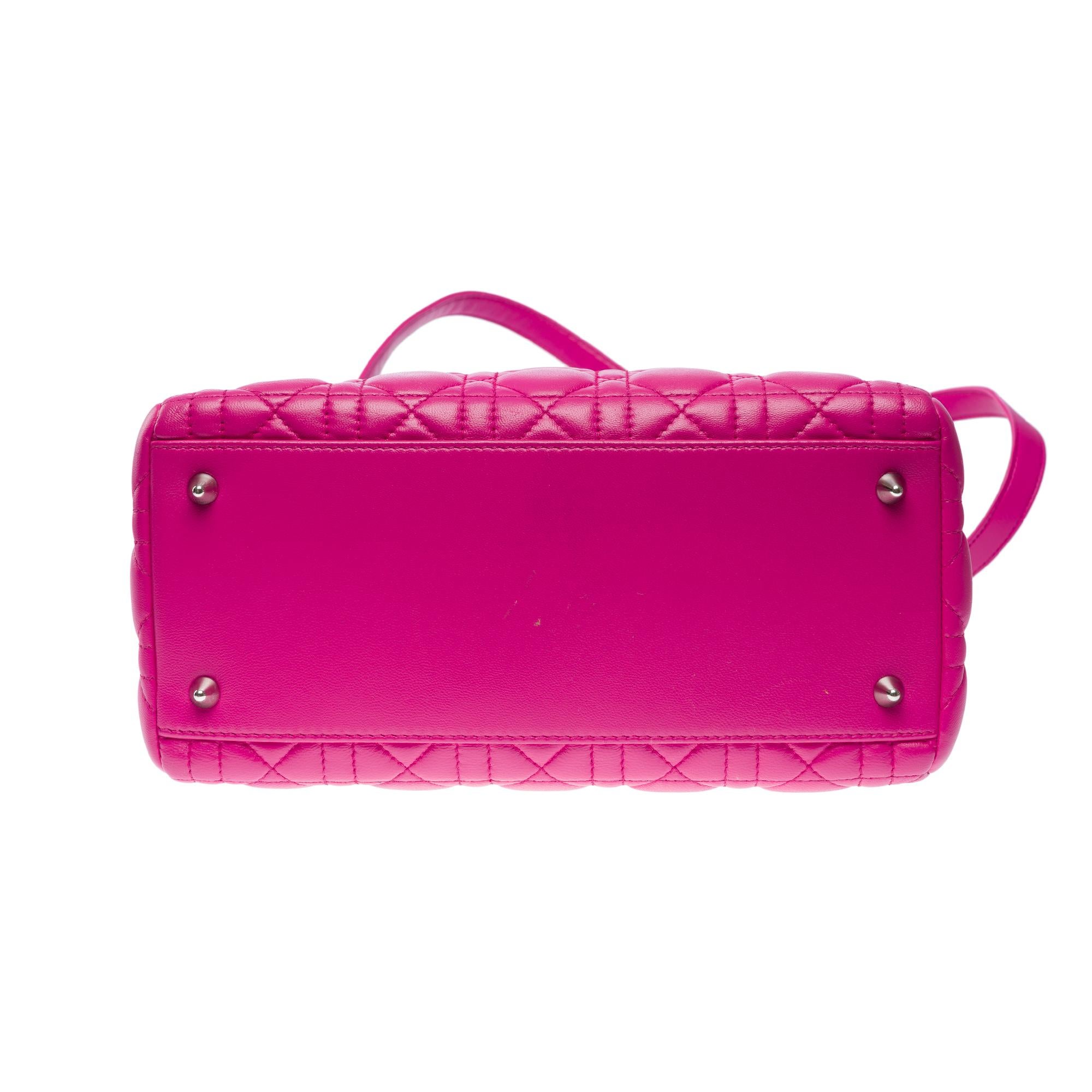 Very Chic Lady Dior Medium (MM) handbag strap in Pink cannage leather, PHW 6
