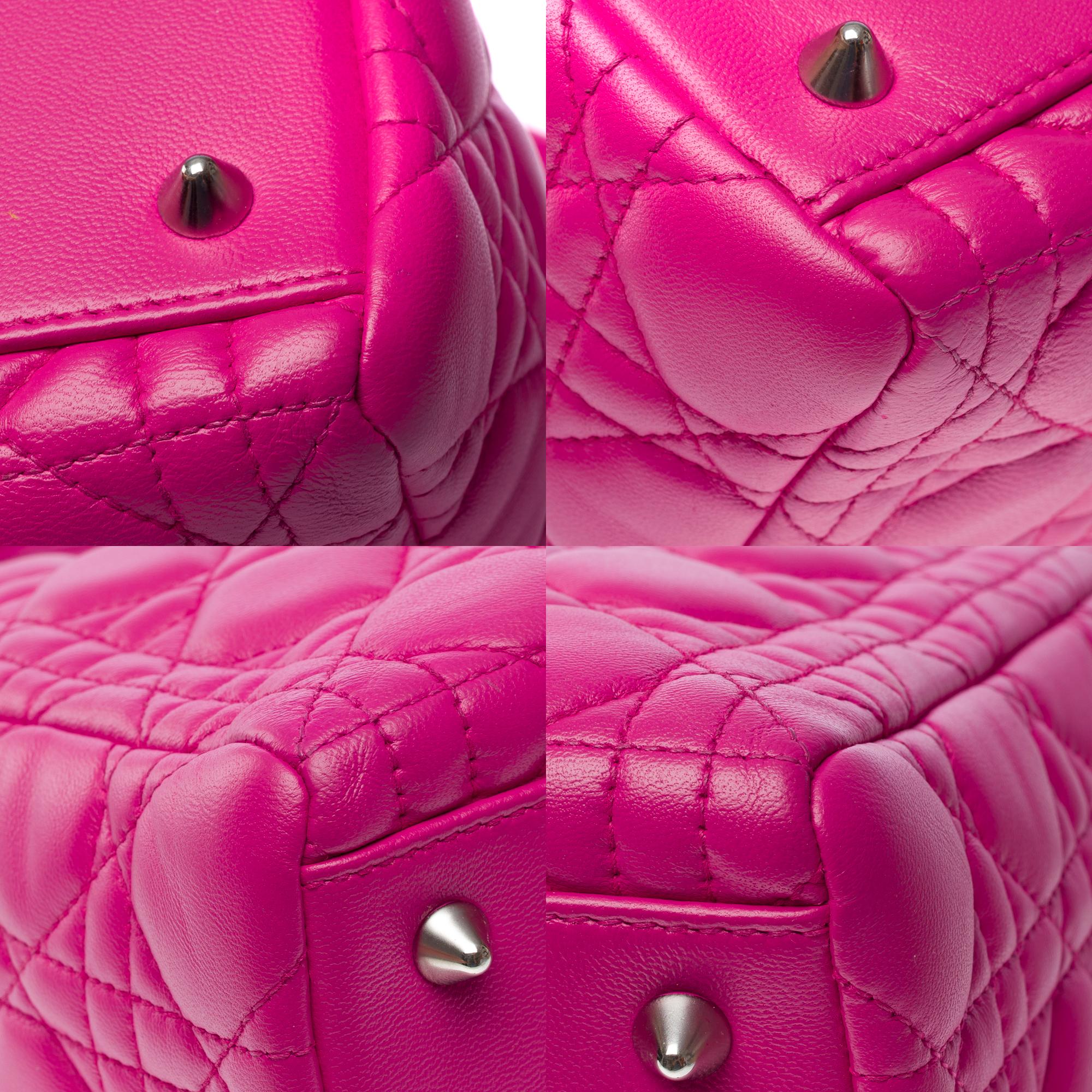 Very Chic Lady Dior Medium (MM) handbag strap in Pink cannage leather, PHW 7