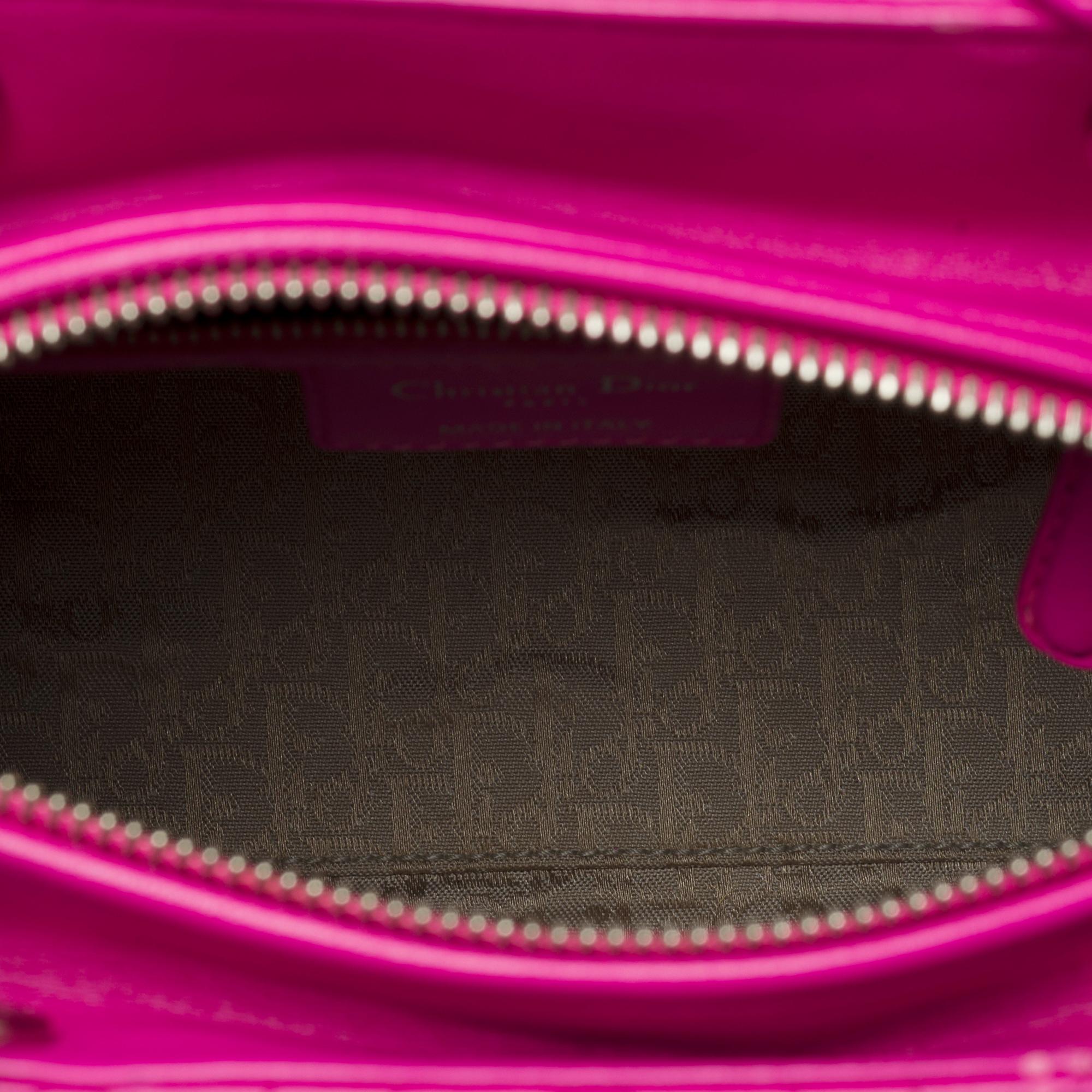 Very Chic Lady Dior Medium (MM) handbag strap in Pink cannage leather, PHW 4