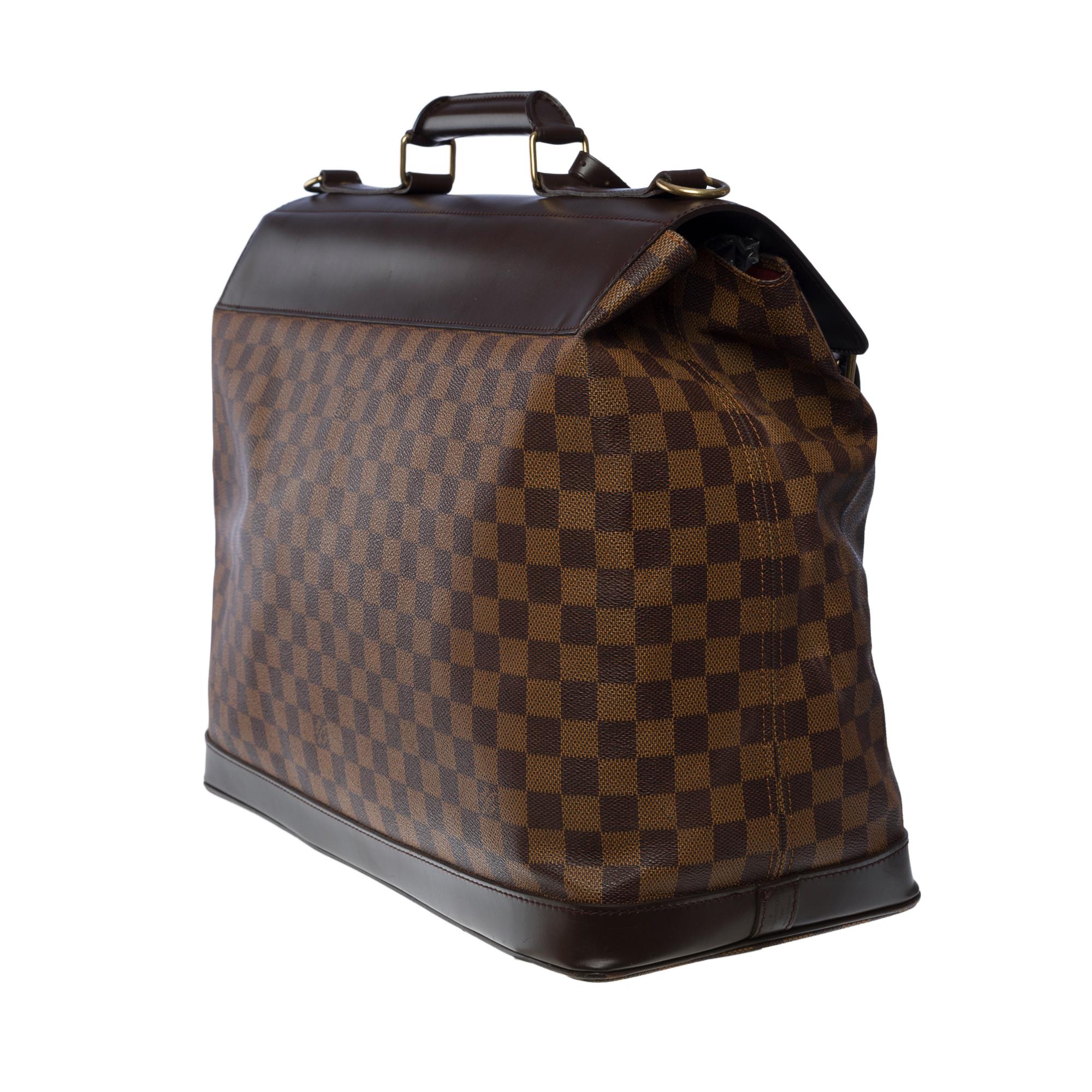 Very Chic Louis Vuitton Clipper West-End strap Travel bag in brown canvas, GHW In Good Condition In Paris, IDF