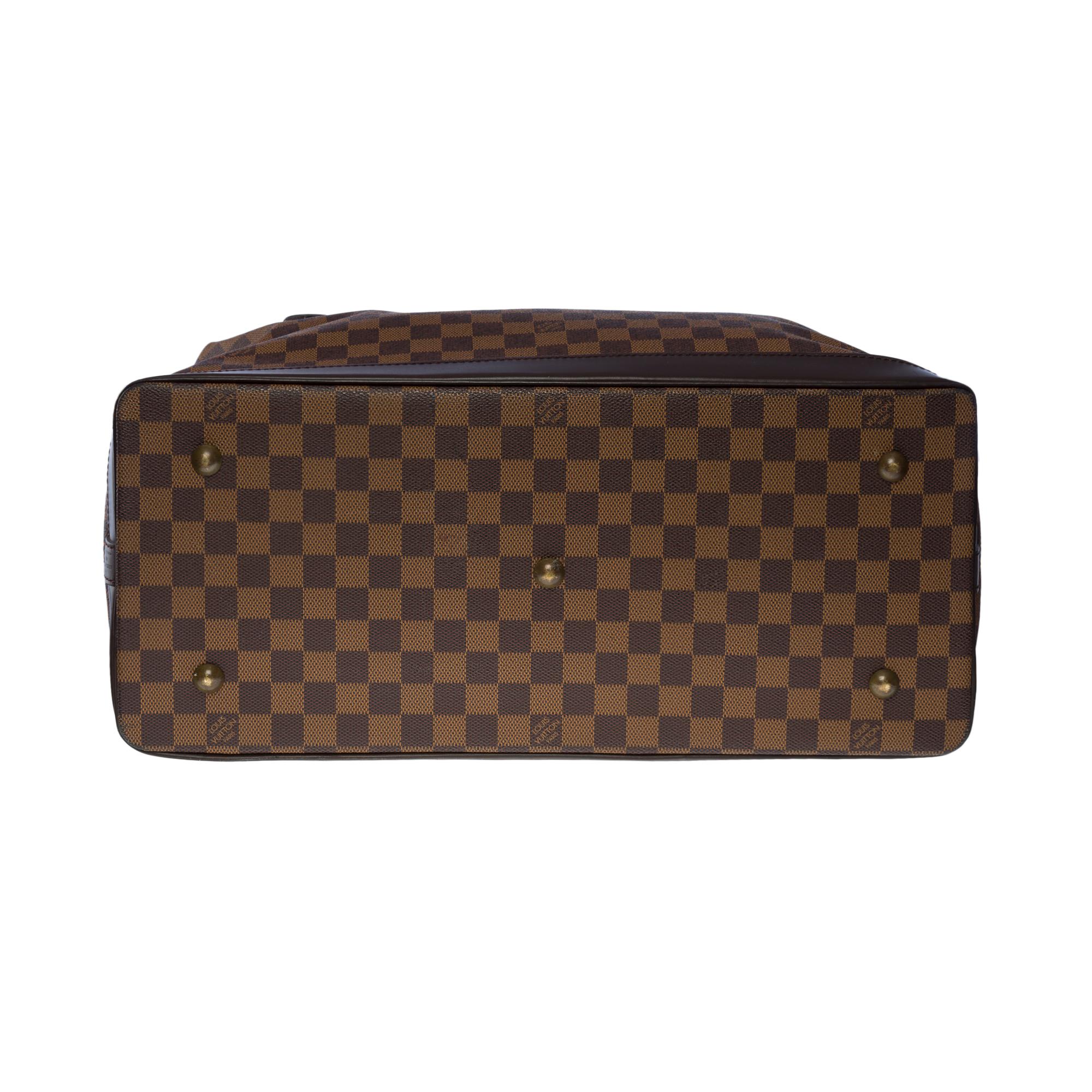 Very Chic Louis Vuitton Clipper West-End strap Travel bag in brown canvas, GHW 4