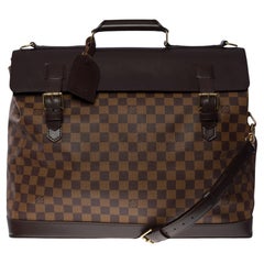 Very Chic Louis Vuitton Clipper West-End strap Travel bag in brown canvas, GHW