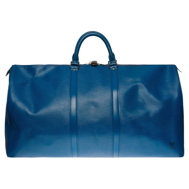 Very Chic Louis Vuitton Keepall 55 Travel bag in Bleu Cobalt epi leather