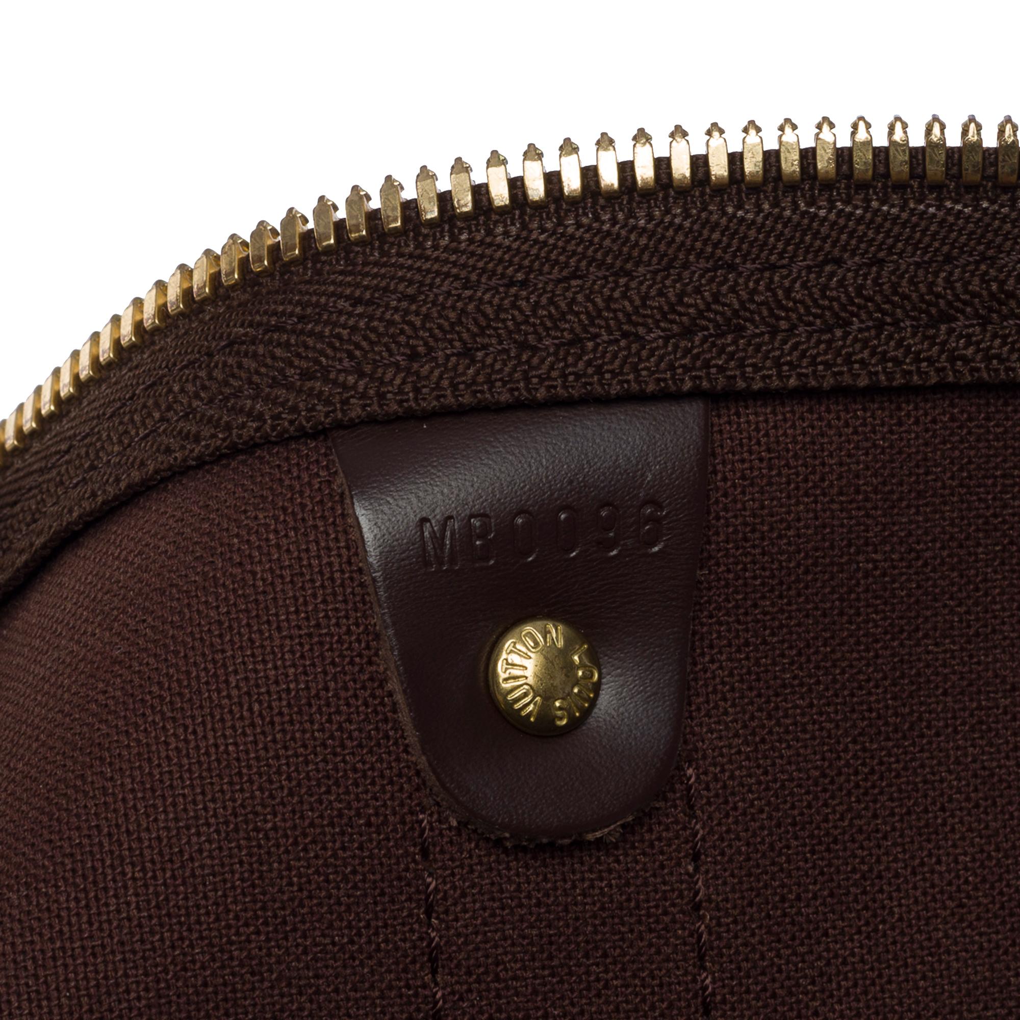 Women's or Men's Very Chic Louis Vuitton Keepall 55 Travel bag in brown damier canvas , GHW