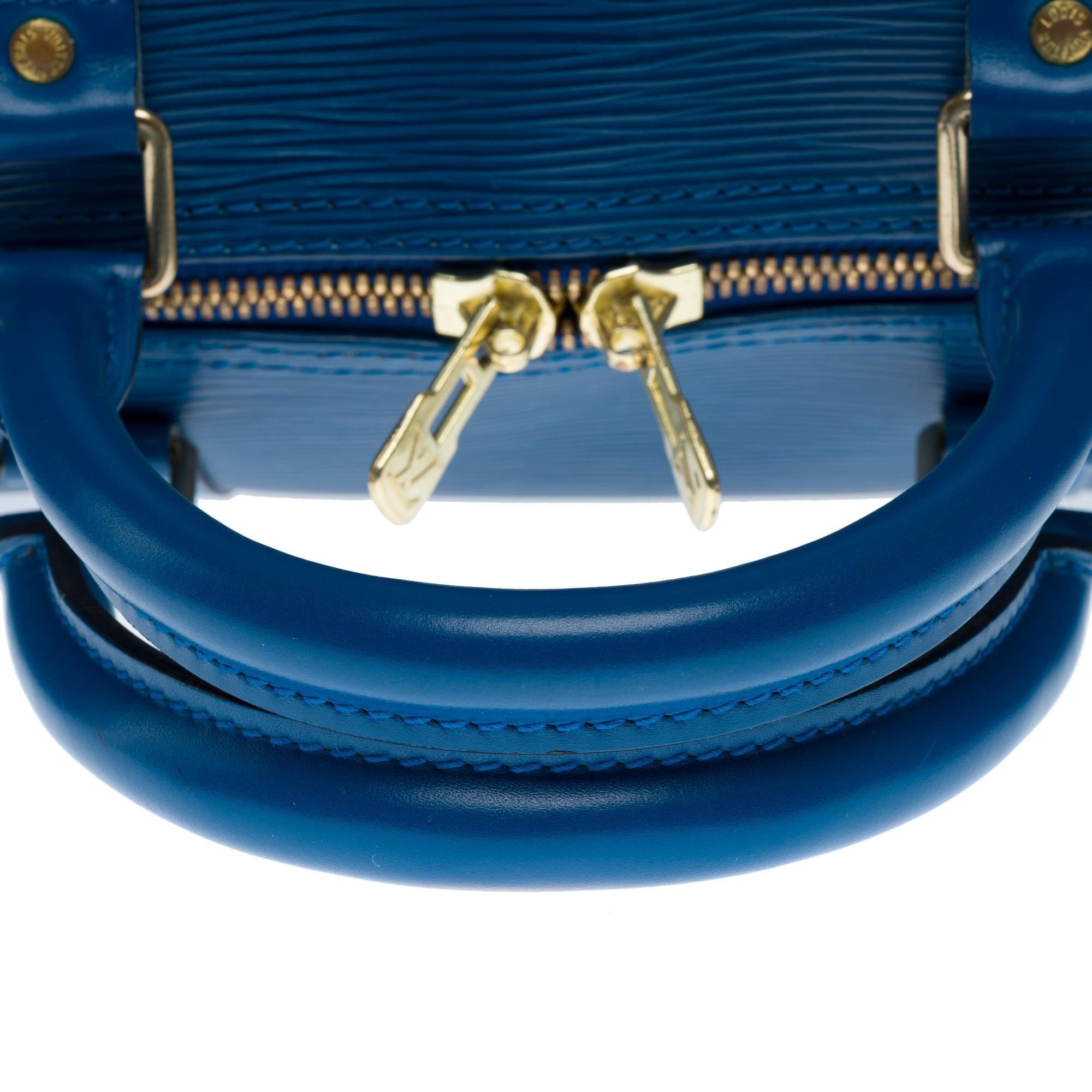 Very Chic Louis Vuitton Keepall 55 Travel bag in Cobalt Blue Epi leather, GHW For Sale 5
