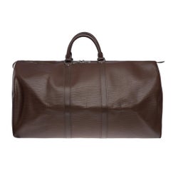Very Chic Louis Vuitton Keepall 55 Travel bag in Mocha epi leather, BPHW